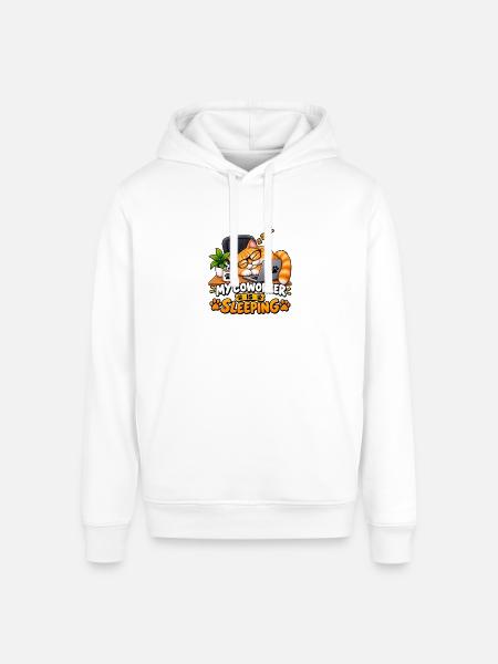 My Coworker Is Sleeping - Stanley/Stella Sounder Side Pocket Hoodie - white
