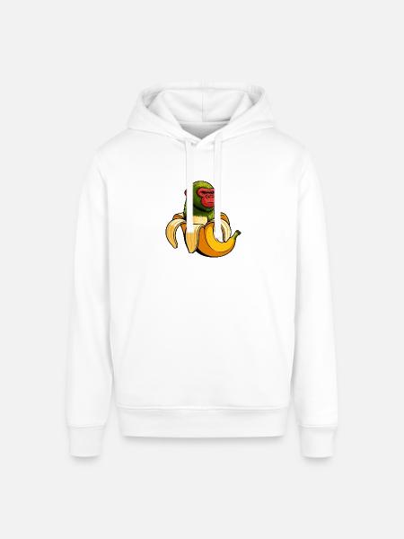 Chimpanzini Bananini Italian Brainrot Meme Art - Stanley/Stella Sounder Side Pocket Hoodie - white