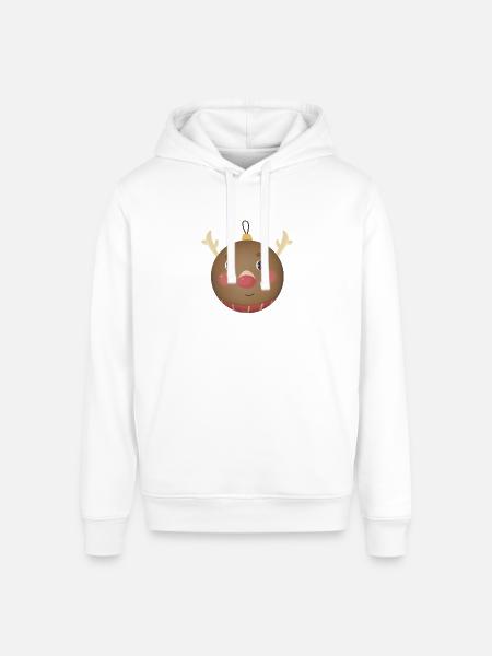 Cozy Reindeer Ornament Ball - Stanley/Stella Sounder Side Pocket Hoodie - white