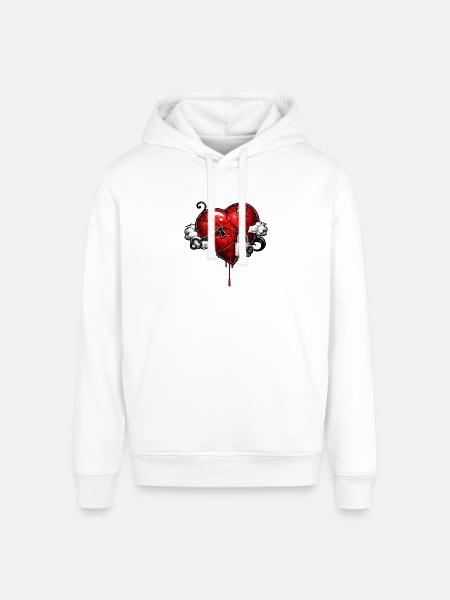 Scarred Heart with Lock - Stanley/Stella Sounder Side Pocket Hoodie - white