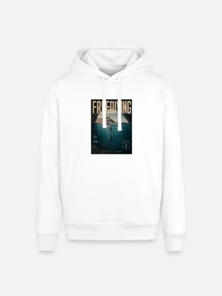 Freediving Depths Ocean Poster - Stanley/Stella Sounder Side Pocket Hoodie - white