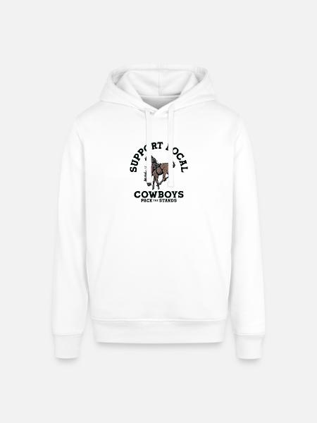 Soutenez les cow-boys locaux - Sweat à capuche Stanley/Stella Sounder avec poche latérale - blanc