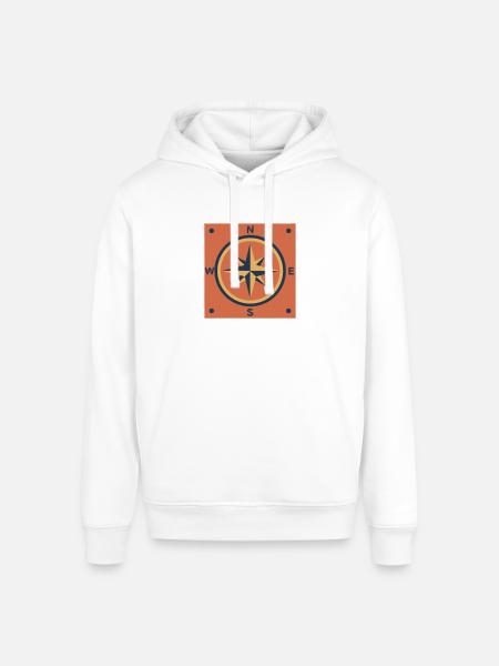 Retro Compass Rose Outdoor - Stanley/Stella Sounder Side Pocket Hoodie - white