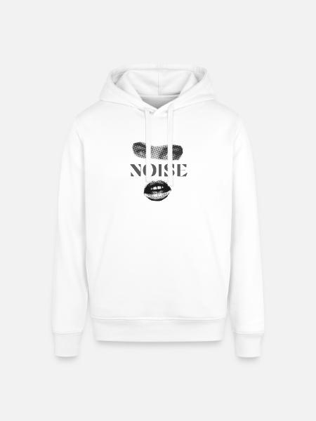 Halftone Noise Face - Stanley/Stella Sounder Side Pocket Hoodie - white