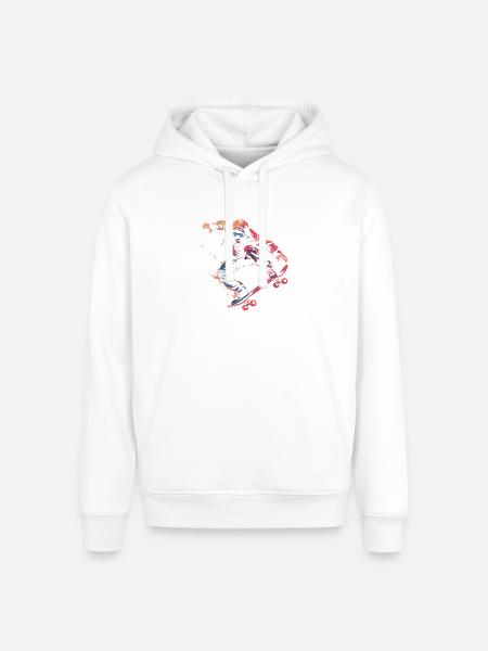 Skateboarder Comic Style - Stanley/Stella Sounder Side Pocket Hoodie - white