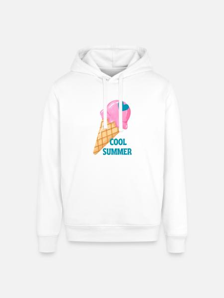 Ice Cream Heart Summer Vibe - Stanley/Stella Sounder Side Pocket Hoodie - white