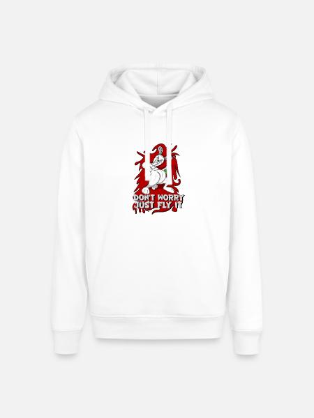 Badass bunny just fly it - Stanley/Stella Sounder Side Pocket Hoodie - white