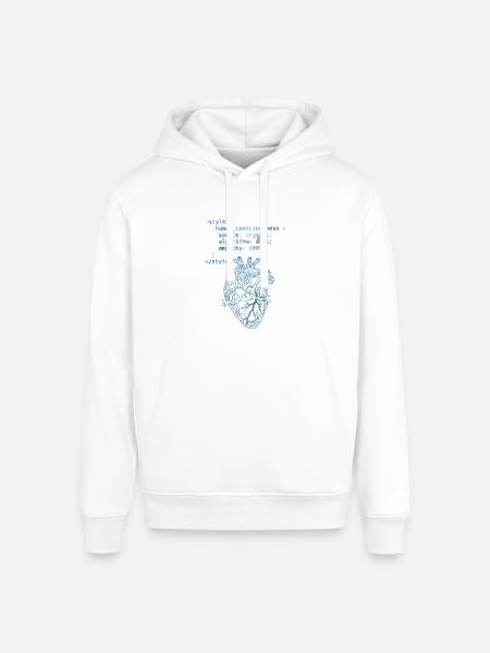 CodeHeart Anatomy Illustration - Stanley/Stella Sounder Side Pocket Hoodie - white