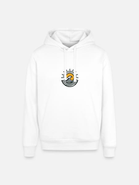 Sunrise Wave Emblem - Stanley/Stella Sounder Side Pocket Hoodie - white