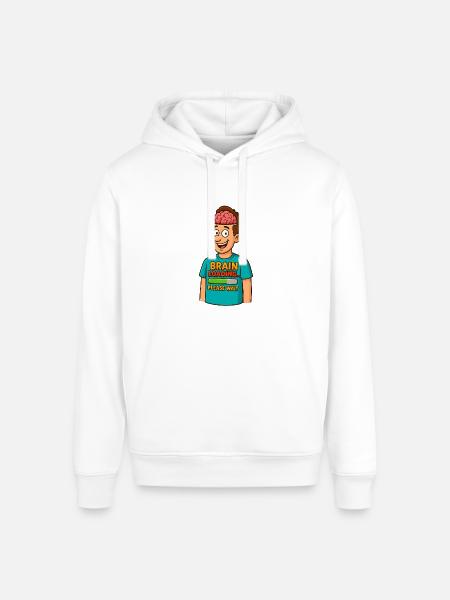 Brain Loading Please Wait Tee - Stanley/Stella Sounder Side Pocket Hoodie - white