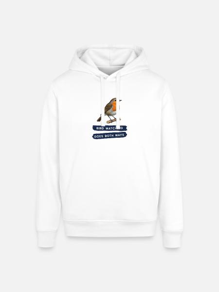 Bird Watching Goes Both Ways - Stanley/Stella Sounder Side Pocket Hoodie - white
