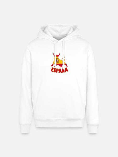 Spain / Espana Bull - Stanley/Stella Sounder Side Pocket Hoodie - white