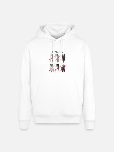 Crossed Tally Minimalism - Stanley/Stella Sounder Side Pocket Hoodie - white