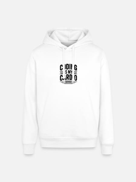 Coding Is My Cardio - Stanley/Stella Sounder Side Pocket Hoodie - white