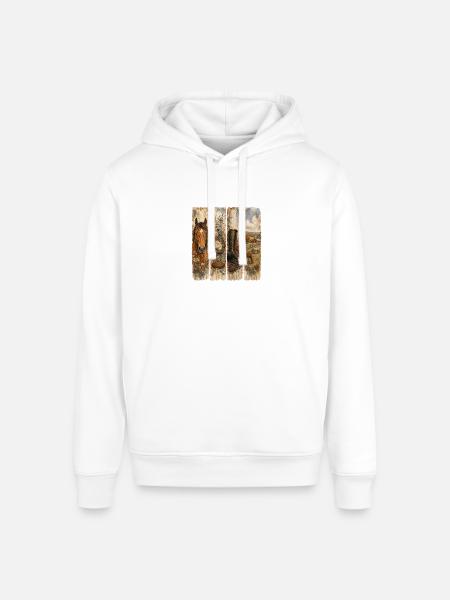 Rustic Western Florals Quartet - Stanley/Stella Sounder Side Pocket Hoodie - white