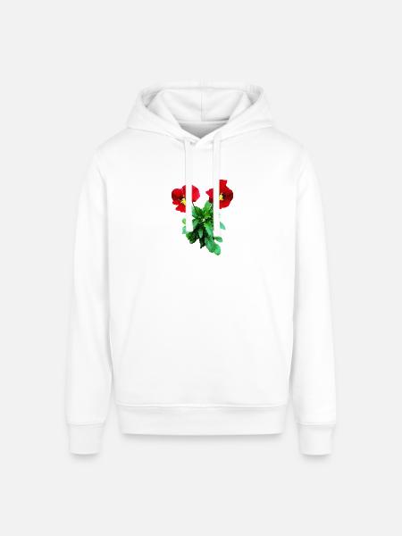 Red Pansy Duo - Stanley/Stella Sounder Side Pocket Hoodie - white