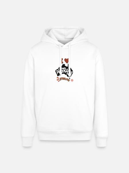I Love Australia Strewth - Stanley/Stella Sounder Side Pocket Hoodie - white