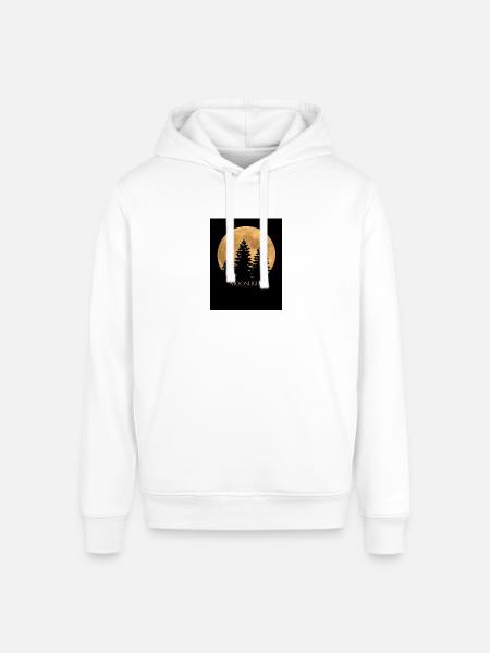 Moonlit Pines Silhouette - Stanley/Stella Sounder Side Pocket Hoodie - white