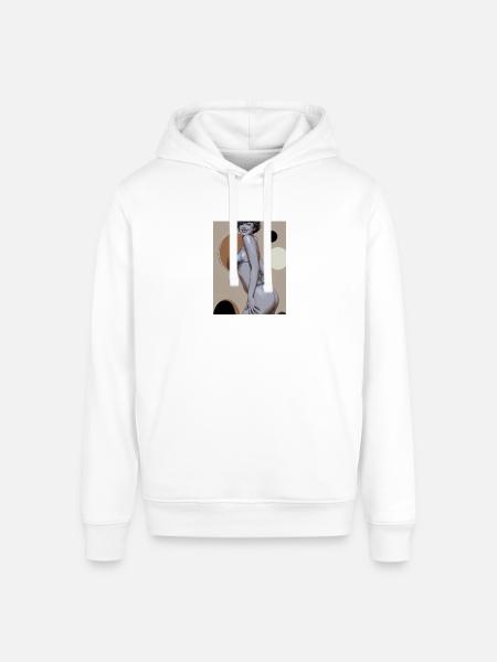 Retro Pinup Circle Print - Stanley/Stella Sounder Side Pocket Hoodie - white