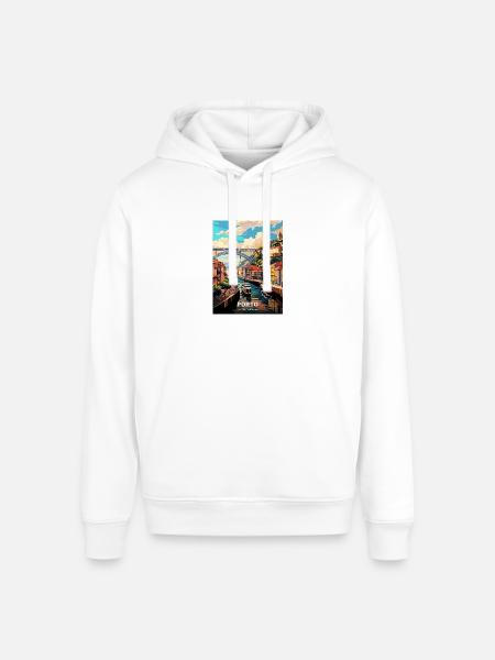 Porto Portugal Travel - Stanley/Stella Sounder Side Pocket Hoodie - white