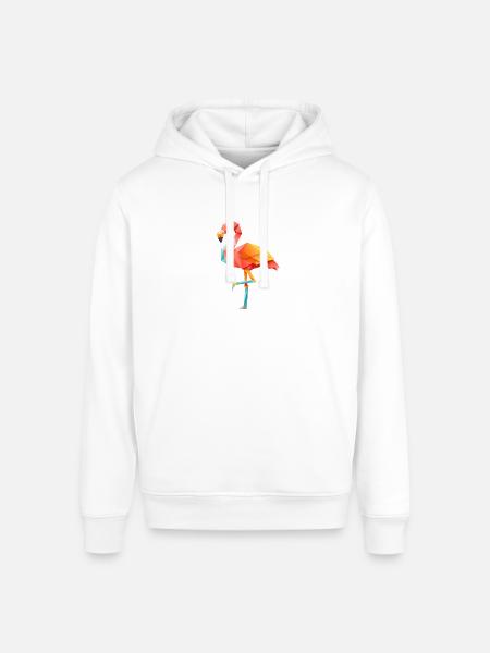 Flamingo Sunset - Stanley/Stella Sounder Side Pocket Hoodie - white