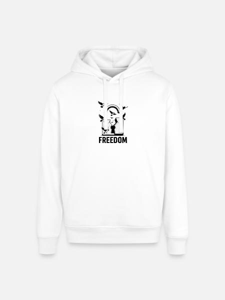 Freedom Breaks All Locks - Stanley/Stella Sounder Side Pocket Hoodie - white
