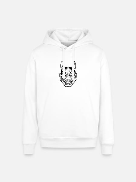 japanese demon mask - Stanley/Stella Sounder Side Pocket Hoodie - white