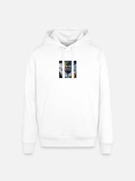 Floating Island Growth Illustration - Stanley/Stella Sounder Side Pocket Hoodie - white