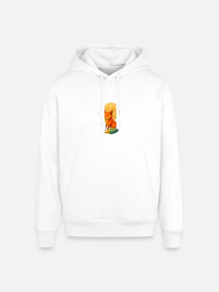 Low-Poly Fox Moonlit Night - Stanley/Stella Sounder Side Pocket Hoodie - white