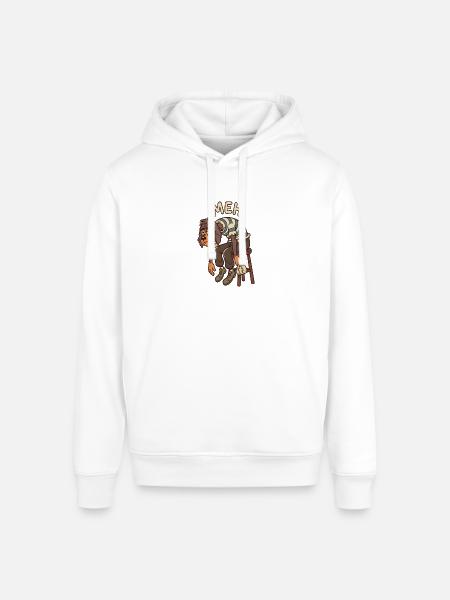 Meh Dog Striped Sweater - Stanley/Stella Sounder Side Pocket Hoodie - white