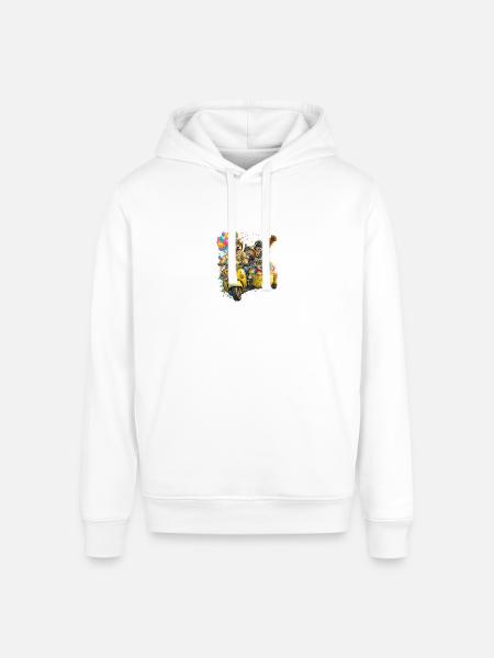 Puptastic Parade on Yellow Scooter - Stanley/Stella Sounder Side Pocket Hoodie - white