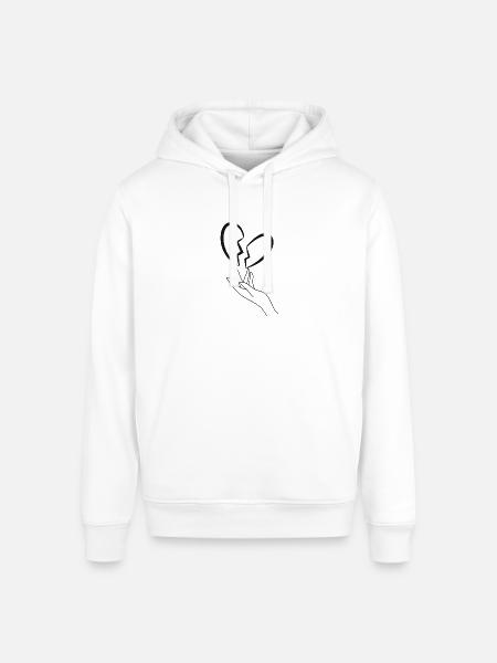 Broken Heart - Stanley/Stella Sounder Side Pocket Hoodie - white