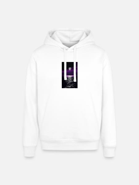 Moonlit Purple Ocean - Stanley/Stella Sounder Side Pocket Hoodie - white