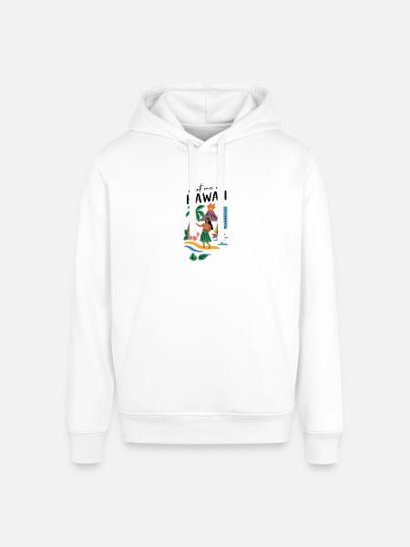 Hawaii Adventure Summer Tee - Stanley/Stella Sounder Side Pocket Hoodie - white