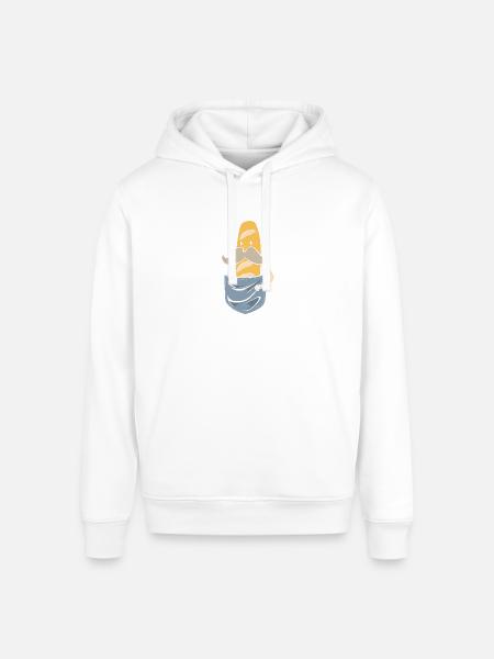 French Bread Baguette Bread Man - Stanley/Stella Sounder Side Pocket Hoodie - white