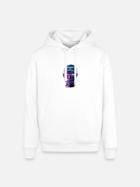 Neon Prompts AI Head - Stanley/Stella Sounder Side Pocket Hoodie - white