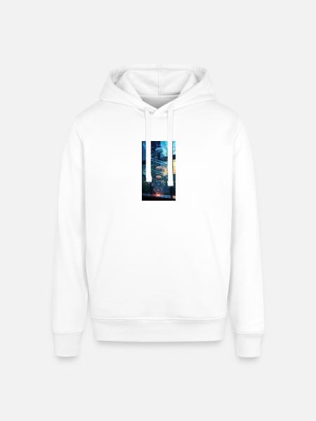 Neon Brain Spiral Science - Stanley/Stella Sounder Side Pocket Hoodie - white