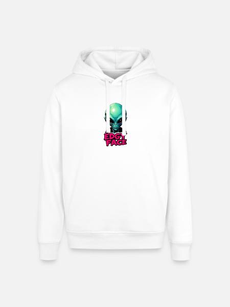 Edgy Face Martian - Stanley/Stella Sounder Side Pocket Hoodie - white
