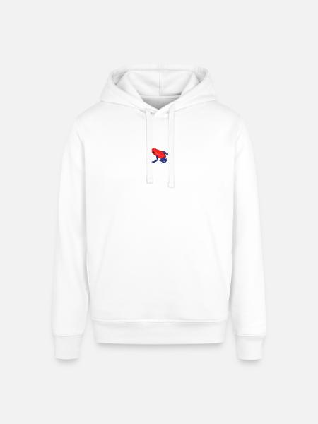 Strawberry Poison Dart Frog - Stanley/Stella Sounder Side Pocket Hoodie - white