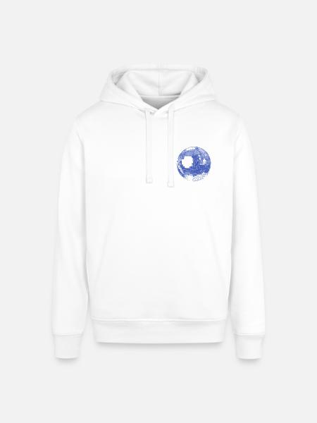 Retro Disco Ball - Stanley/Stella Sounder Side Pocket Hoodie - white