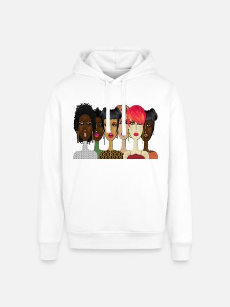 "United – Bold & Beautiful Women Art" - Stanley/Stella Sounder Side Pocket Hoodie - white