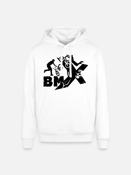 BMX Rider - Stanley/Stella Sounder Side Pocket Hoodie - white