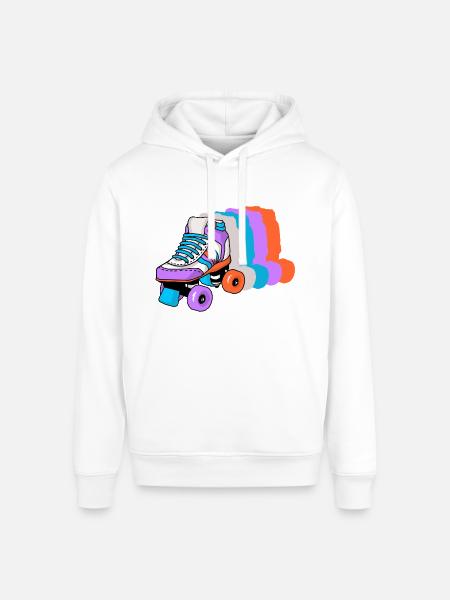 Roller Skating Skater - Stanley/Stella Sounder Side Pocket Hoodie - white