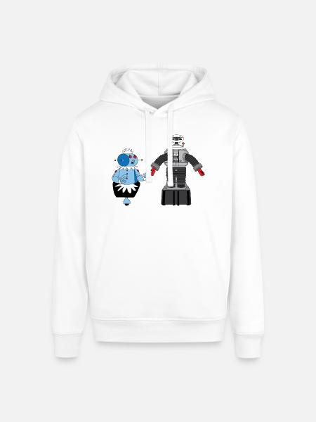 Rosie and Lost in Space Robot - Stanley/Stella Sounder Side Pocket Hoodie - white