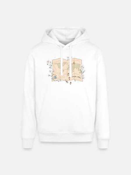 Wander Often Map - Stanley/Stella Sounder Side Pocket Hoodie - white