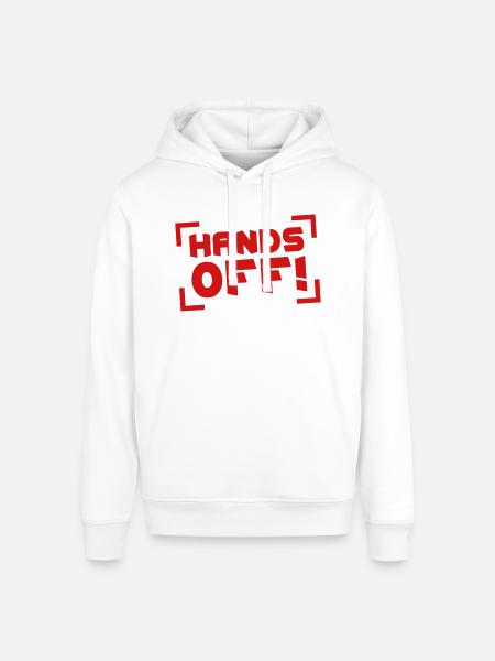 Hands Off - Stanley/Stella Sounder Side Pocket Hoodie - white