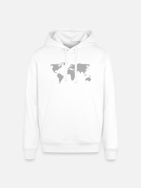 World Map - Stanley/Stella Sounder Side Pocket Hoodie - white