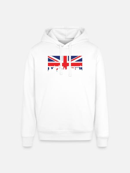 British Flag Liverpool Skyline - Stanley/Stella Sounder Side Pocket Hoodie - white