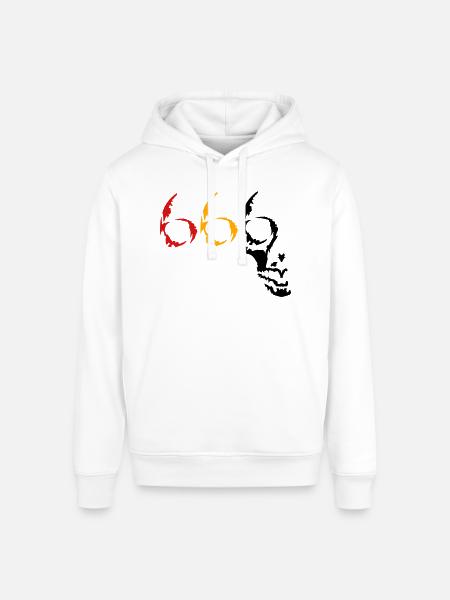666 skull v2 (© alteerian) - Stanley/Stella Sounder Side Pocket Hoodie - white