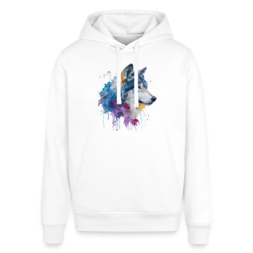 Splash-Art Wolf Head - Stanley/Stella Sounder Side Pocket Hoodie